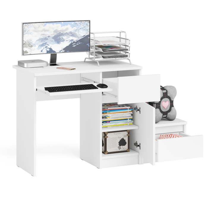 Прямые компьютерные столы, Компьютерный стол МС-1 правый с тумбой Мори