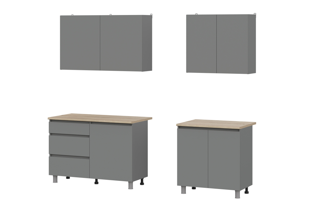 Кухонные гарнитуры, Кухонный гарнитур Денвер 2,0 м (графит серый/дуб сонома)