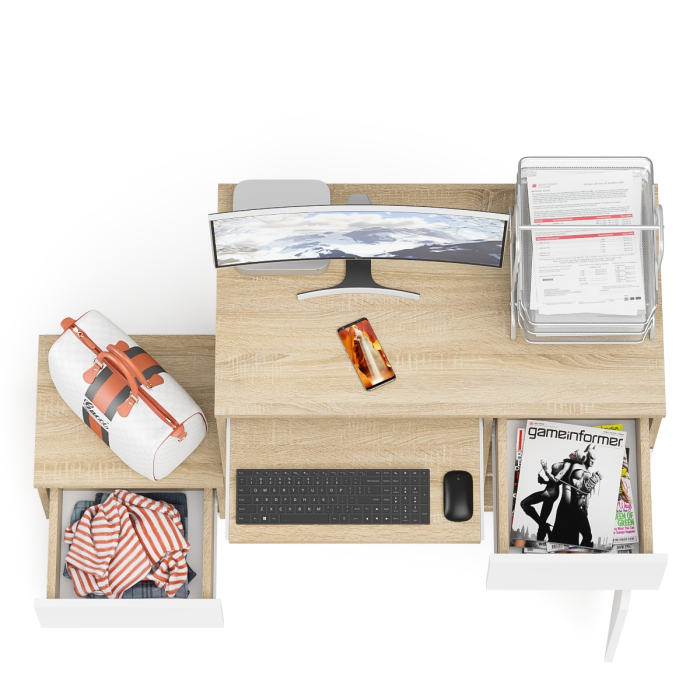 Прямые компьютерные столы, Компьютерный стол МС-1 правый с тумбой Мори