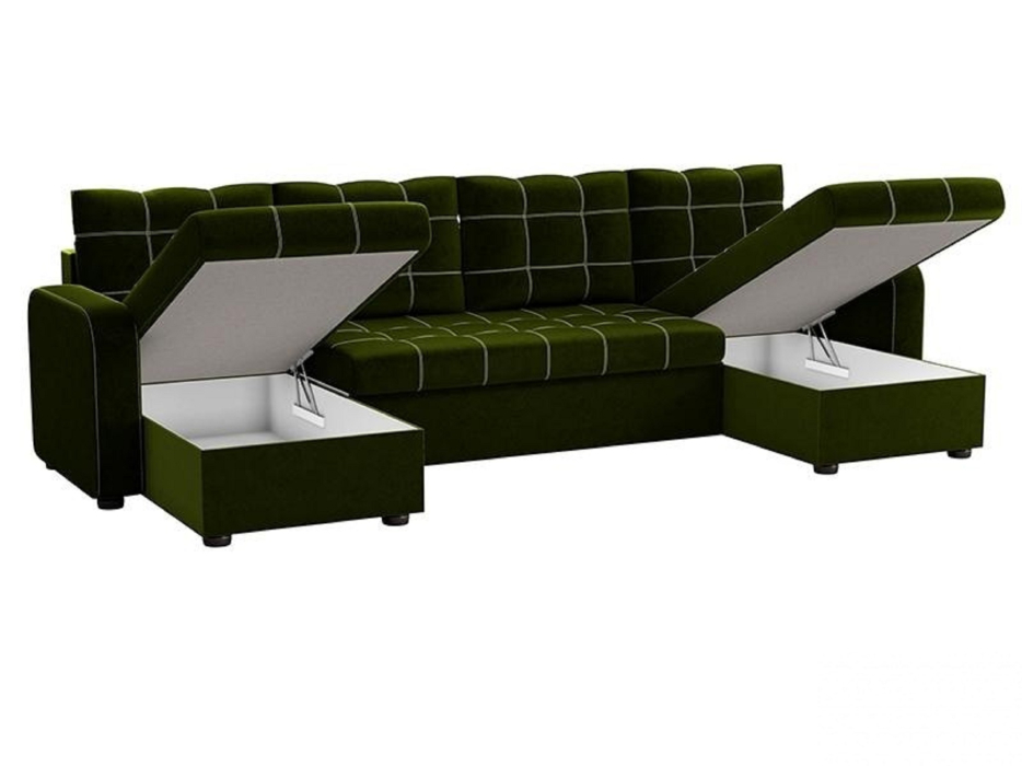 Диваны угловые в гостиную, Диван П-образный дельфин Ливерпуль , велюр