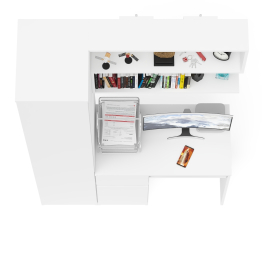 Пенал с дверкой Мори МШ400-1 с компьютерным столом МС-1 левый и открытой полкой на 900