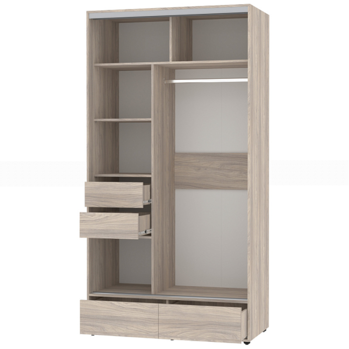 Шкафы-купе 2-х дверные, Шкаф-купе 2-дв  MOD 1200 зеркало/лдсп  (в2390*ш1232*г620)