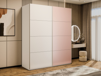 Шкаф-купе Эста 2-х дверный ДСП/Стекла пудра/Доводчик 180х66х240