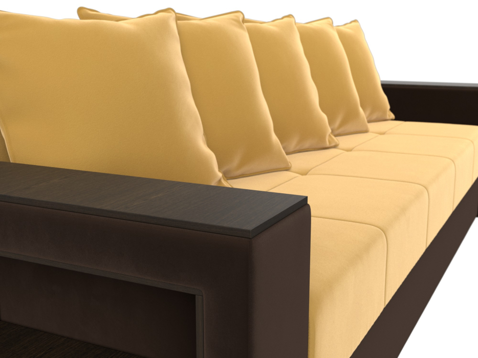 Диваны кровати со спальным местом, Диван прямой Дубай Лайт полки слева, микровельвет