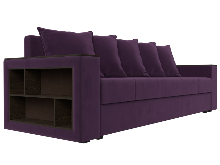 Диваны прямые, Диван прямой Дубай Лайт полки слева, велюр