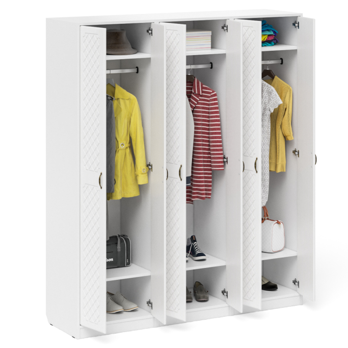 Прихожие, Три широких шкафа с дверками в прихожую П-6 МДФ фрезеровка ромб