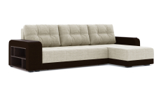 Диваны угловые в гостиную, Диван-кровать угловой Милан ПБ еврокнижка, рогожка+кож.зам
