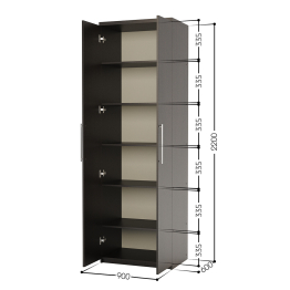 Шкаф с полками Комфорт МП-21 90х60 с зеркалом