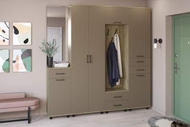 Модульная прихожая Грейс композиция 7  Гикори Джексон Светлый