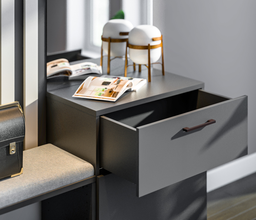 Прихожие, Прихожая Тренд Диамант серый/Джаз светло-серый