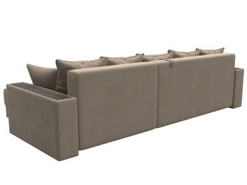 Диван угловой с декором и полкой Лига-050 НПБ, велюр SEVEN