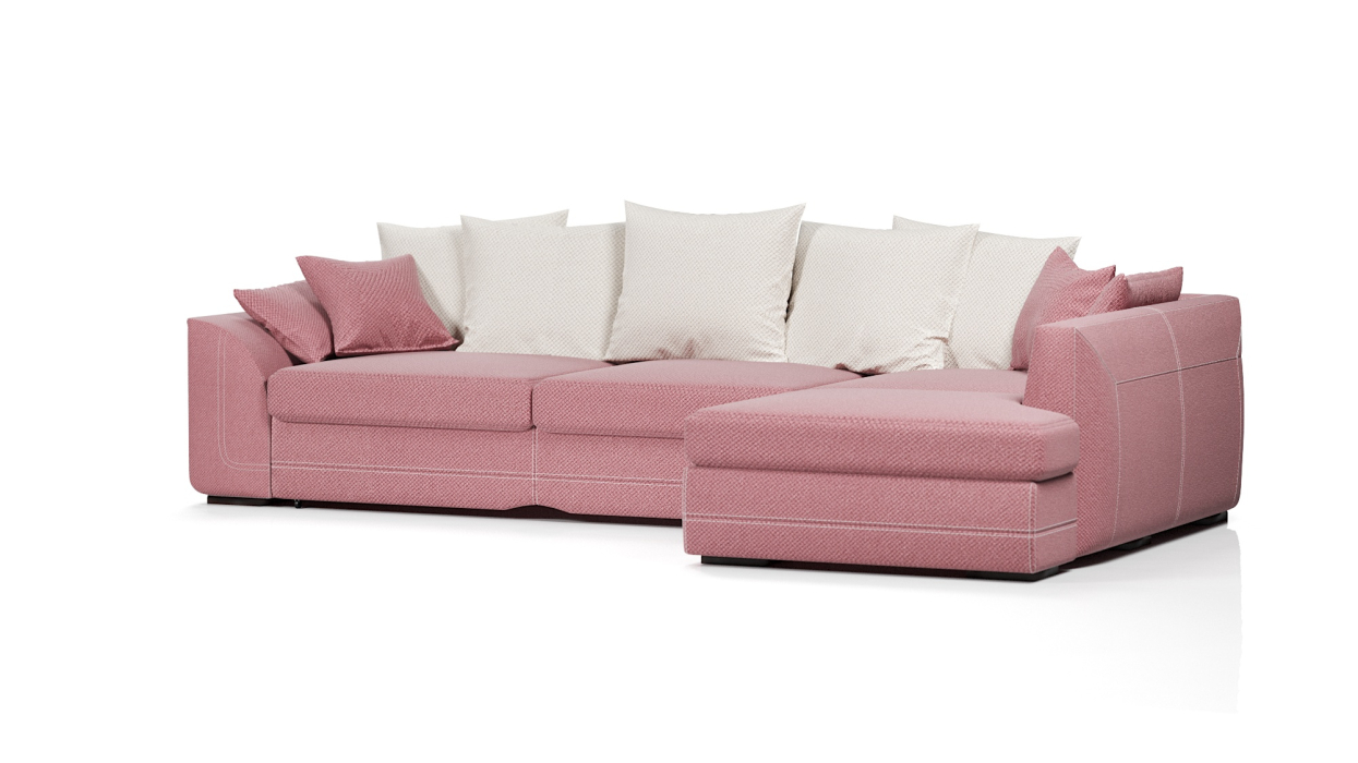 Диваны угловые в гостиную, Диван-кровать угловой Калифорния дельфин,велюр + экокожа