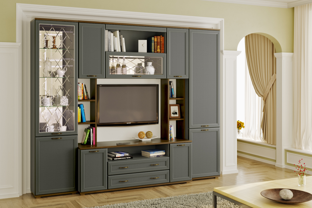 Стенки для гостиной, Модульная гостиная Карина композиция 2