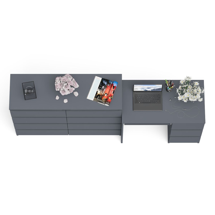 Компьютерные столы, Комод Мори МК1200 8-мь ящиков со столом компьютерным МС-6 правым