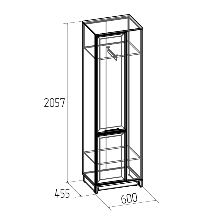 Шкафы одностворчатые, Шкаф для одежды Аурелио 12