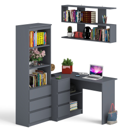 Уголок школьника Мори с угловым столом и полкой и стеллажом