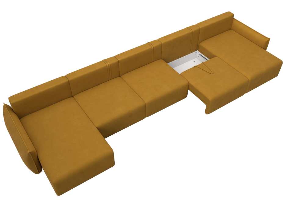 Диваны еврокнижки, Диван п-образный Лига-051 НПБ МегаЛонг, велюр BRUT