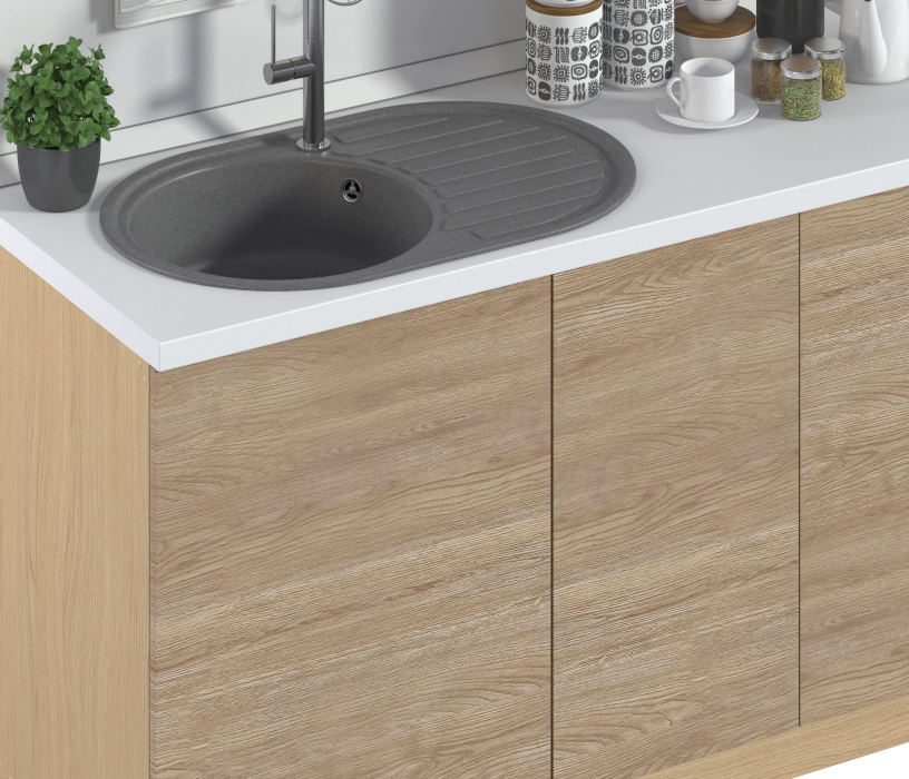 Кухонные гарнитуры, Кухня Регина серия Valencia Дуб Винченца/Кофе, Дуб Европейский 1,8-2,4 м (Валенсия)