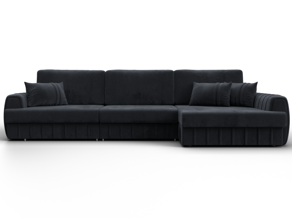 Диваны угловые в гостиную, Диван угловой Лига-057 НПБ Лонг угол правый, велюр TOWER