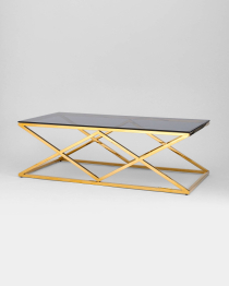 Журнальный стол ИНСИГНИЯ 120х60 (Cтекло smoke/Cталь золото)