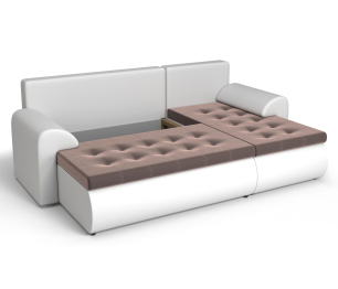 Угловой диван Ванкувер правый, экокожа /велюр