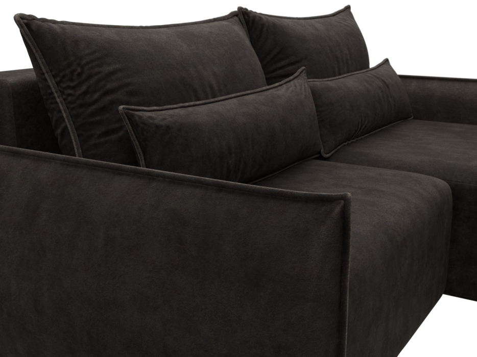 Диваны угловые в гостиную, Диван угловой Лига-051 НПБ угол универсальный, велюр BRUT