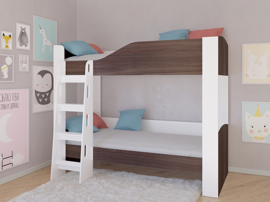Для подростков, Кровать двухъярусная Астра 2 без ящика Белый