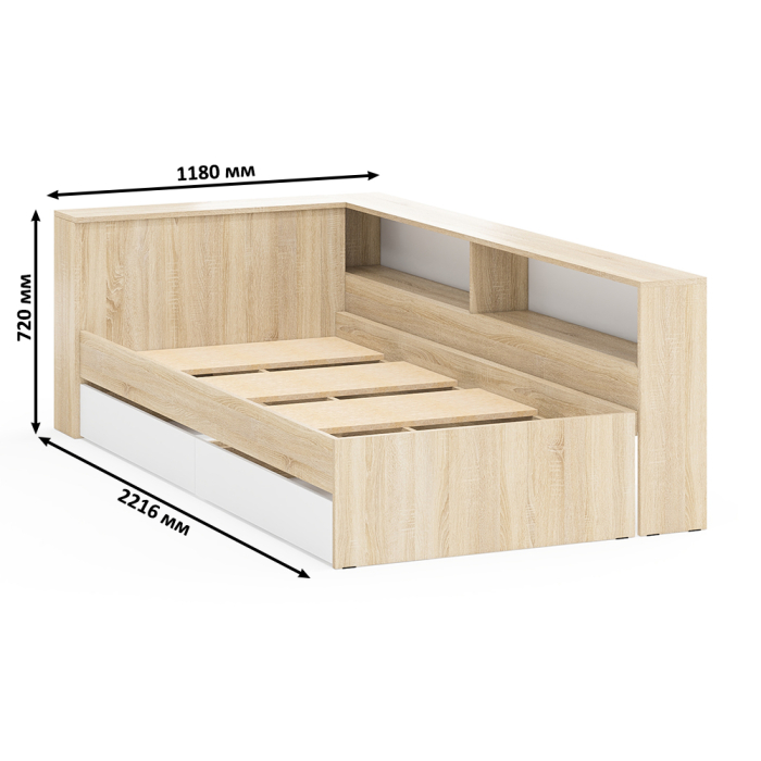 Спальные гарнитуры, Столик косметический с лампочками 110 и Ксения 900 односпальная кровать с ящиками и прикроватным блоком