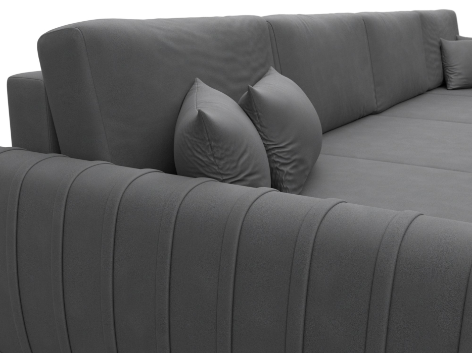 Диваны угловые в гостиную, Диван П-образный Лига-057 НПБ Лонг, замша JOLY