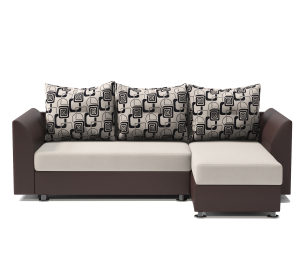 Угловой диван Ария Скала правый, шенилл / экокожа