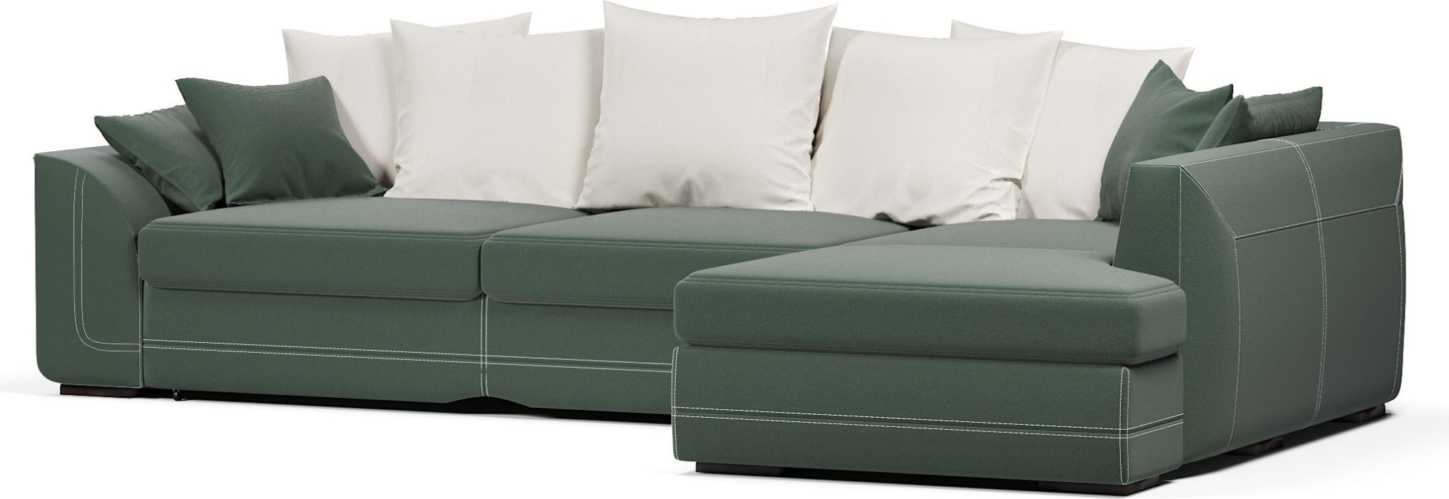 Диваны угловые в гостиную, Диван-кровать угловой Калифорния дельфин,велюр + экокожа