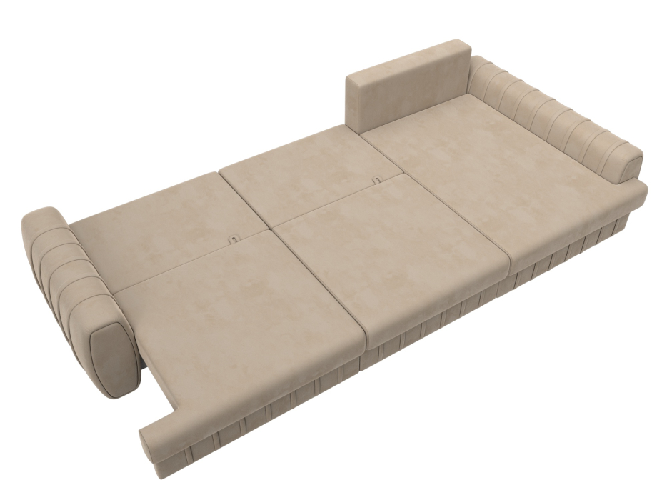 Диваны угловые в гостиную, Диван угловой Лига-057 НПБ Лонг угол правый, велюр SEVEN