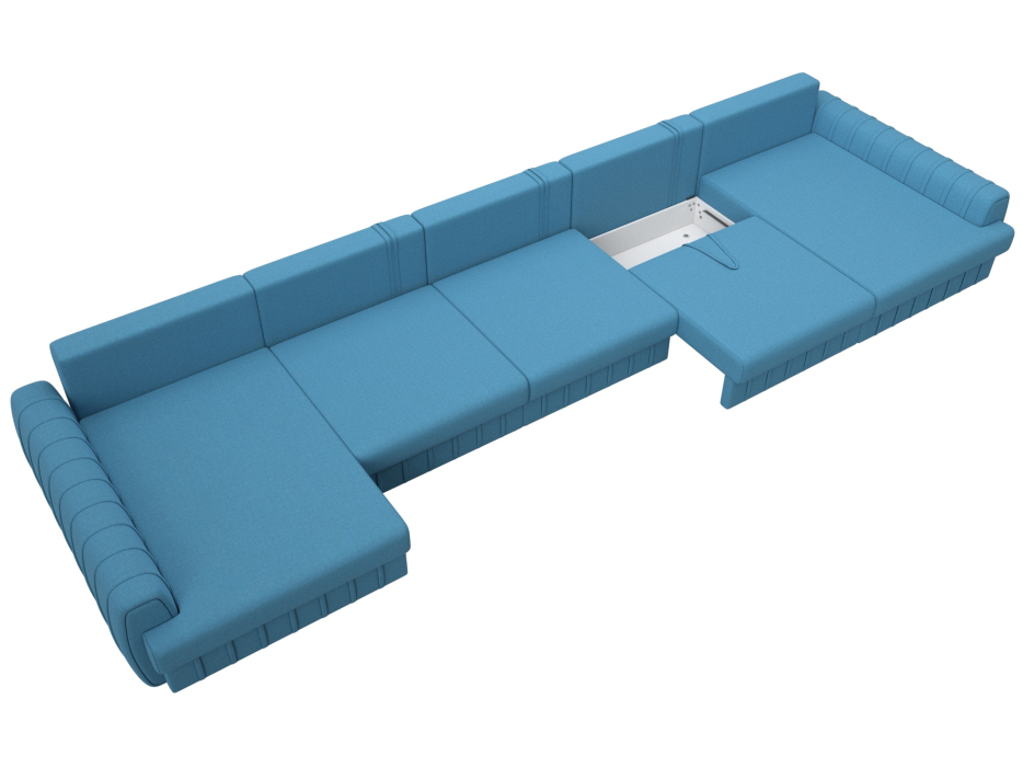 Диваны угловые в гостиную, Диван П-образный Лига-057 НПБ МегаЛонг, рогожка Амур