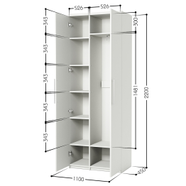 Шкаф комбинированный Мелодия МК-22 110х45
