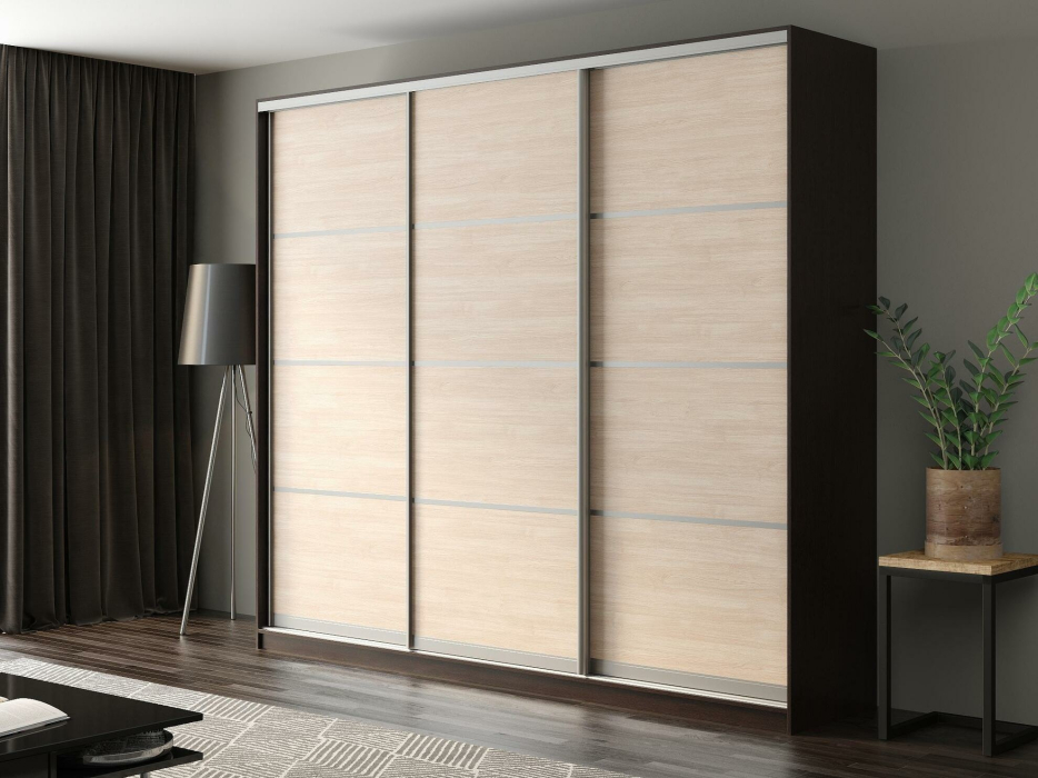 Шкафы-купе, Шкаф-купе Айсберг 260 ВЕНГЕ (шамони светлый/глухой)