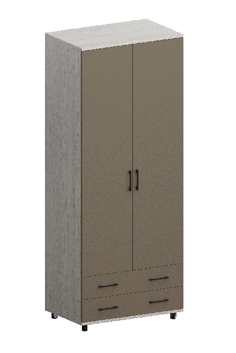 Шкафы двухстворчатые, Модульная система Грейс Шкаф ШК-5005  Снежный Ясень