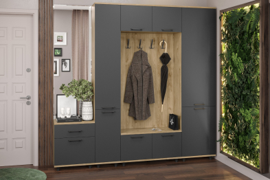 Модульная прихожая Грейс композиция 3  Гикори Джексон Светлый