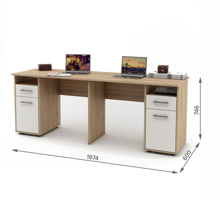 Прямые, Письменный стол для двоих Остин-17