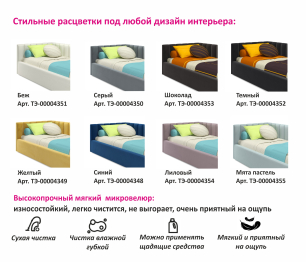 Мягкая кровать Milena 900 с ортопедическим основанием