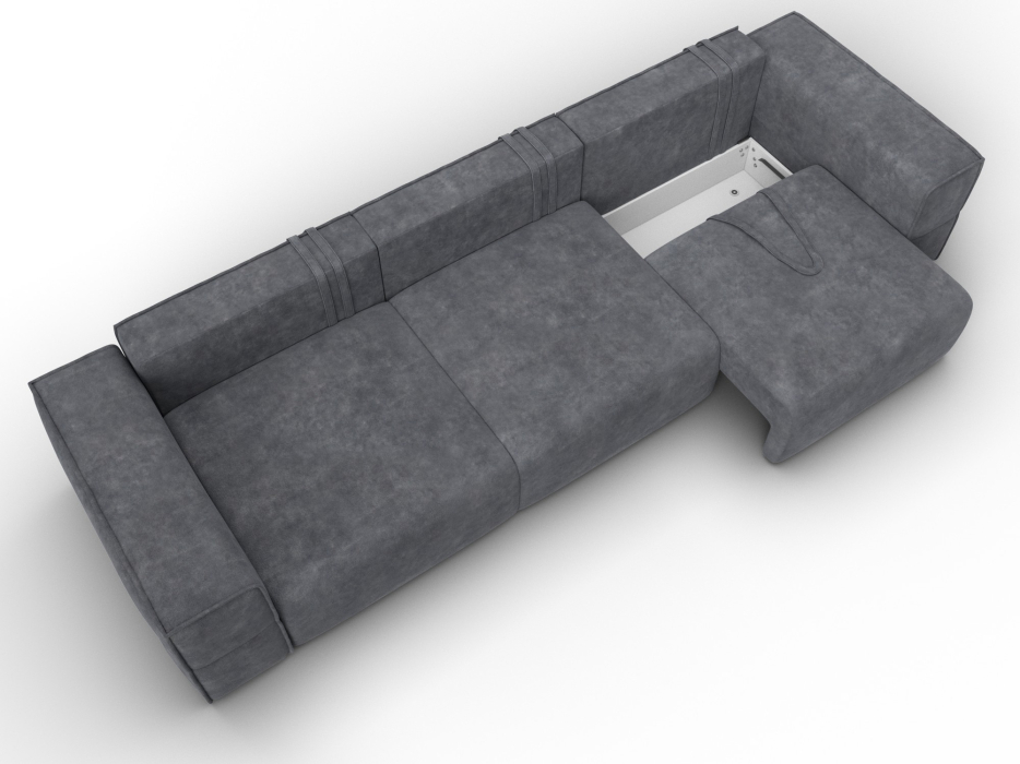 Диваны еврокнижки, Диван прямой Лига-058 НПБ Лонг, велюр BRUT