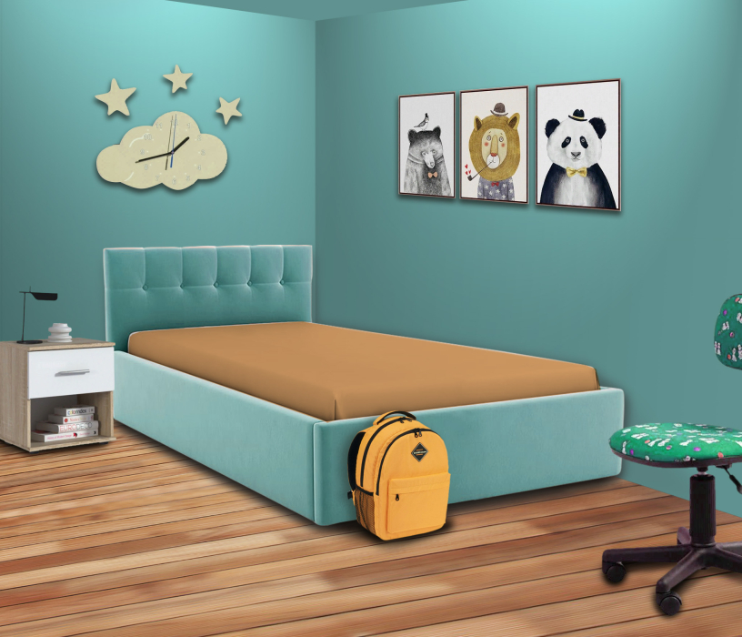 Односпальные, Кровать Спейс мини 800 с ламелями, велюр