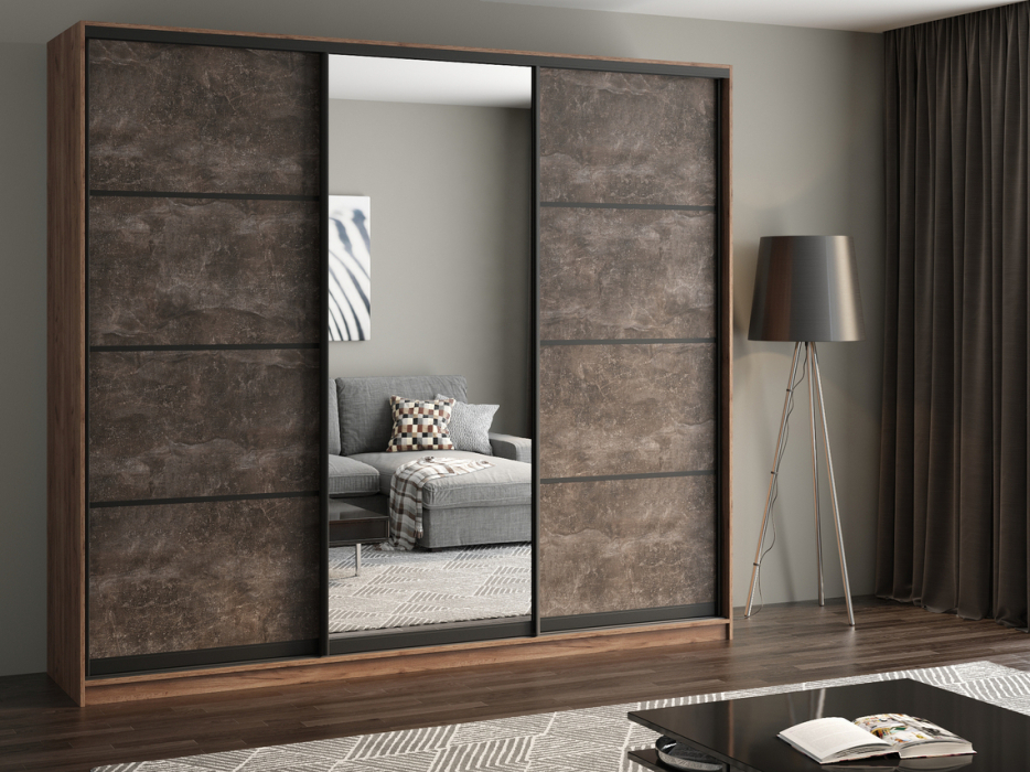 Шкафы-купе, Шкаф купе 3-х дверный АЙСБЕРГ ЛОФТ 250 +зеркало