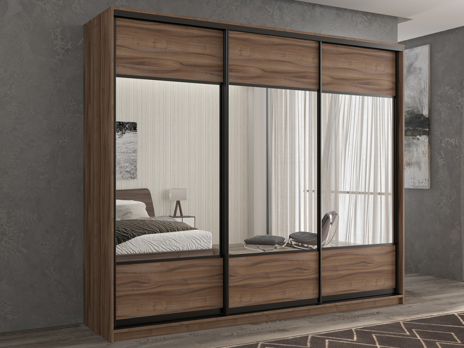 Шкафы-купе 3-х дверные, Шкаф-купе 3х дверный Кааппи 6 210х60