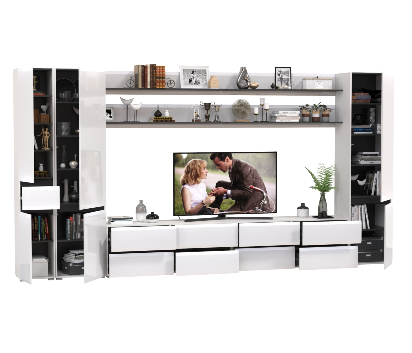 Стенки для гостиной, Стенка для гостиной модульная Сидней комплектация № 117