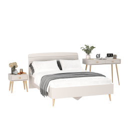 Кровать двуспальная Афина 1400 с прикроватной тумбой и столиком