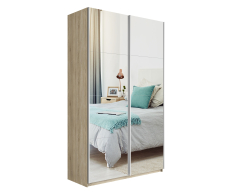 Шкафы-купе 2-х дверные, Шкаф Прайм дуо Зеркало+зеркало 2300 х 1200 х 570