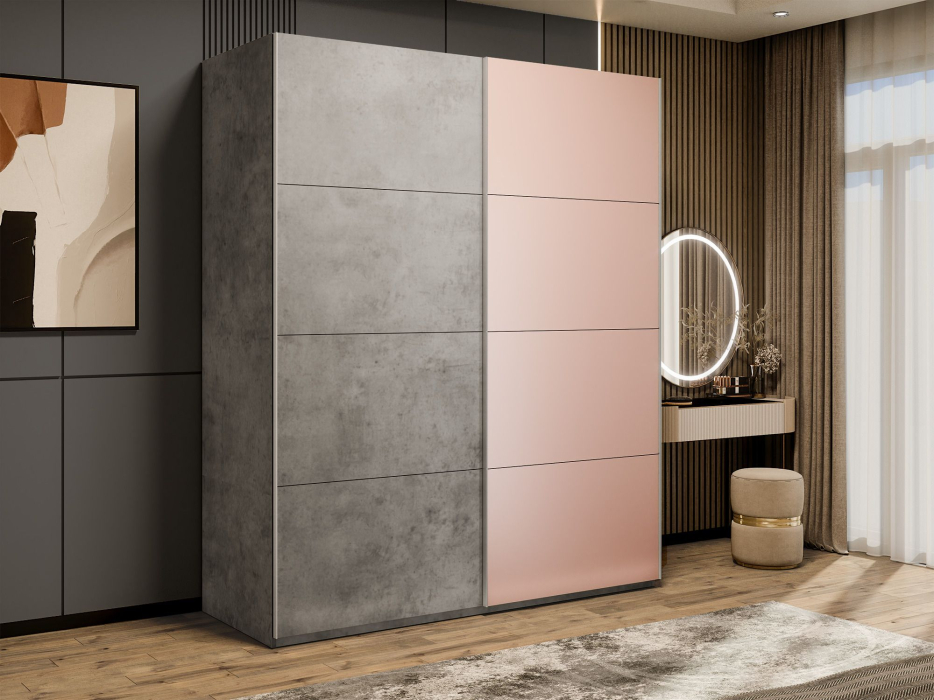 Шкафы-купе 2-х дверные, Шкаф-купе Эста 2-х дверный ДСП/Стекла пудра/Доводчик 200х66х240