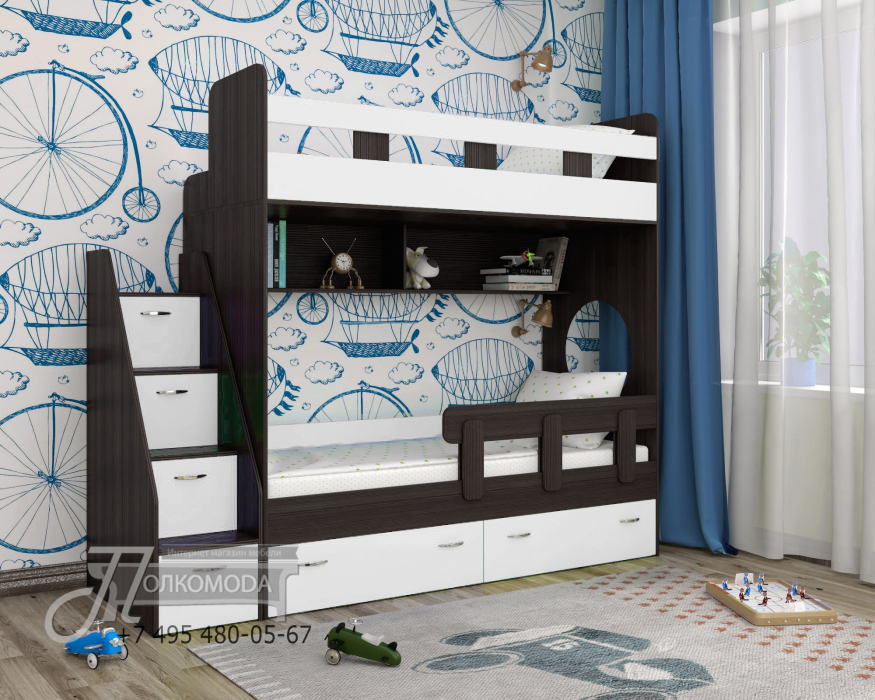 Для подростка, Трехъярусная кровать Юниор, Венге