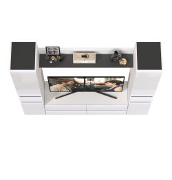 Тумба-ТВ с открытой навесной полочкой и два пенала Сидней с ящиками