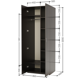 Шкаф комбинированный ДОК-2 80х60